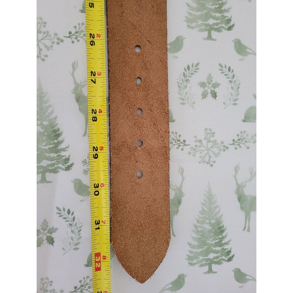 Levi’s For Gals Leather Belt Size 26 Brown Aniline Steerhide Brass Ring Buckle - Picture 8 of 14
